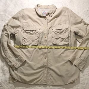 Women’s World Wide Sportsman button down tan shirt